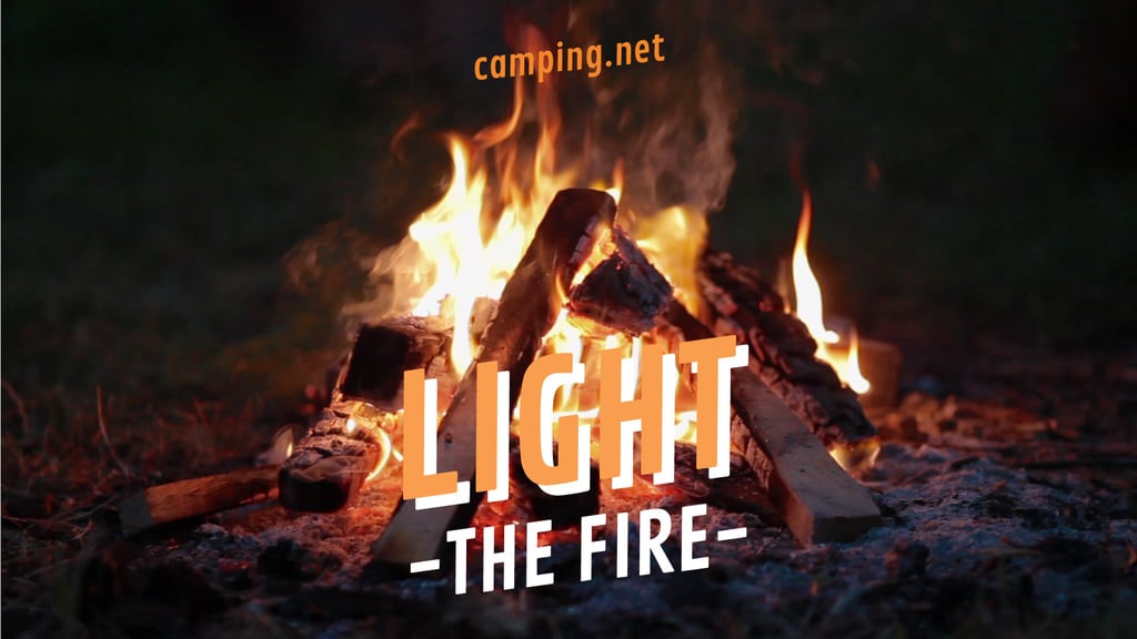 Camping Invitation Burning Fire — Crea un design Camping Invitation Burning Fire — Crea un design