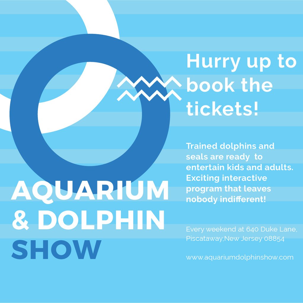 Aquarium and Dolphin show Announcement — Створити дизайн Aquarium and Dolphin show Announcement — Створити дизайн