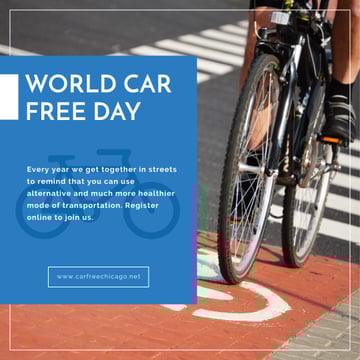 Man riding bicycle on World Car Free Day