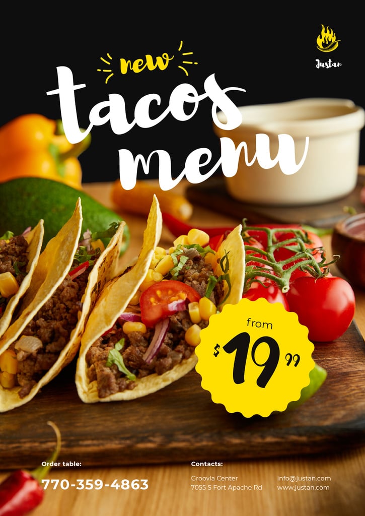 Mexican Menu Offer with Delicious Tacos — ein Design erstellen Mexican Menu Offer with Delicious Tacos — ein Design erstellen