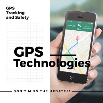 GPS technologies Ad with Map mark on Phone