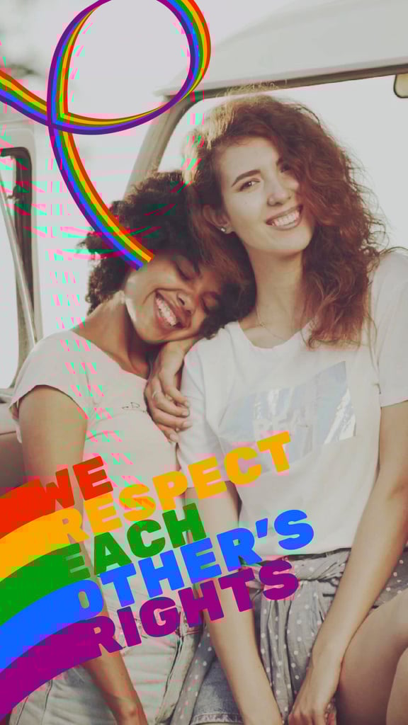 Pride Month Celebration Two Smiling Girls — ein Design erstellen Pride Month Celebration Two Smiling Girls — ein Design erstellen