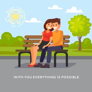 Couple hugging on a bench