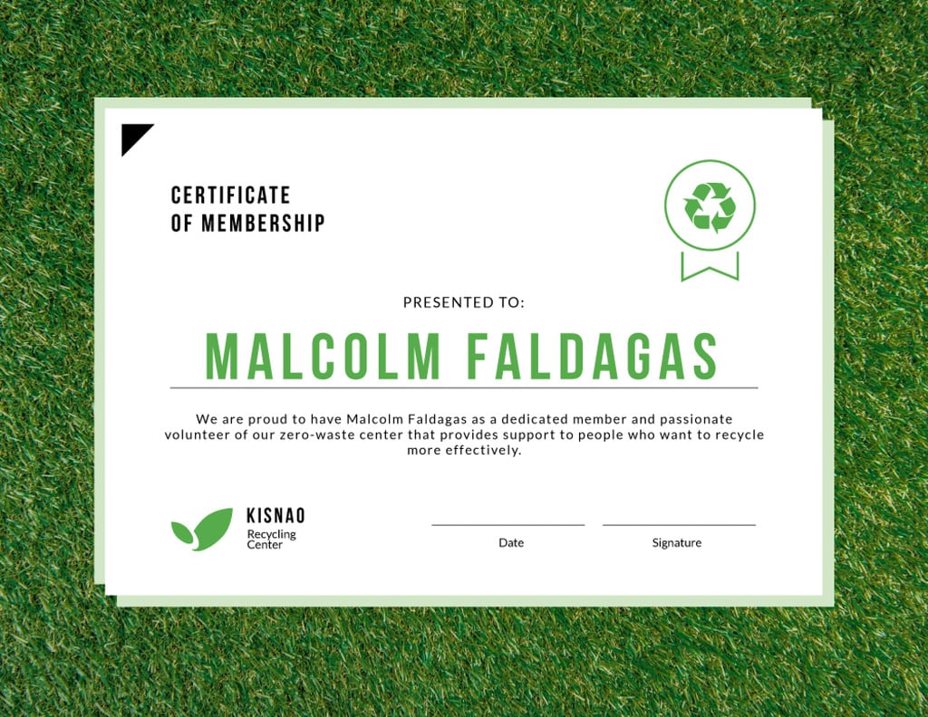 Zero waste center Membership on green grass — ein Design erstellen Zero waste center Membership on green grass — ein Design erstellen