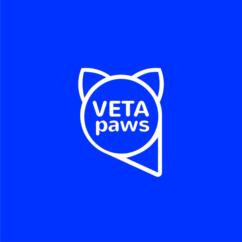 Vet Clinic Pet with Head Silhouette in Blue — Створити дизайн Vet Clinic Pet with Head Silhouette in Blue — Створити дизайн