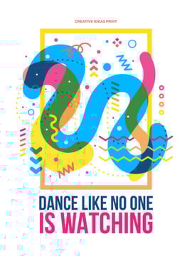 Dance party creative poster with quote