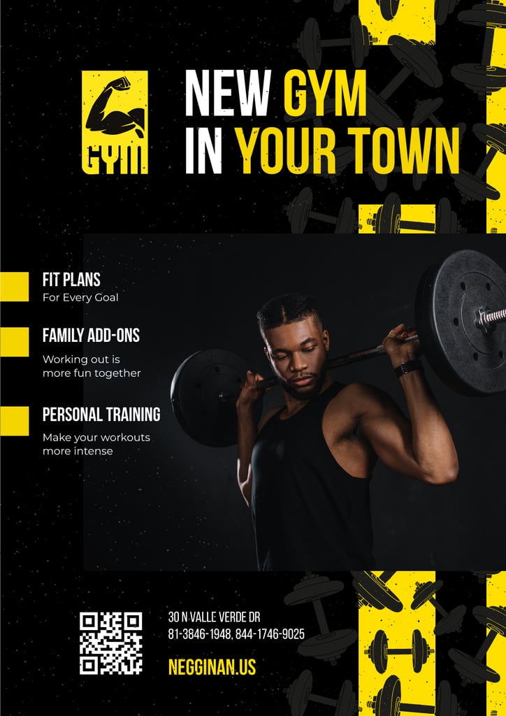 Gym Promotion with Man Lifting Barbell — Crear un diseño Gym Promotion with Man Lifting Barbell — Crear un diseño