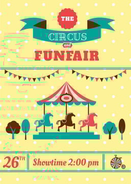 Circus and funfair invitation with Carousel
