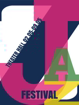 Jazz festival invitation with letters