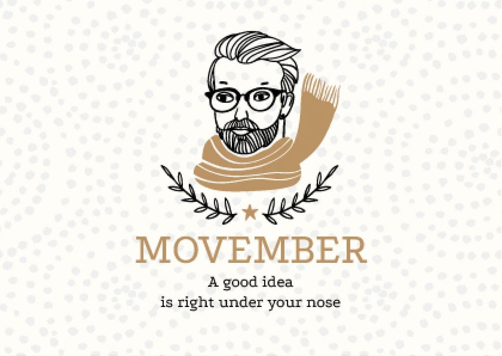 Movember Announcement with Man with moustache and beard in Scarf — Создать дизайн Movember Announcement with Man with moustache and beard in Scarf — Создать дизайн