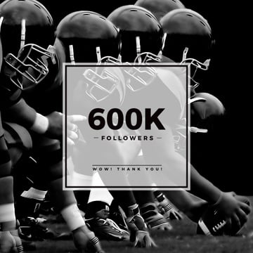 600k followers poster for sport blog