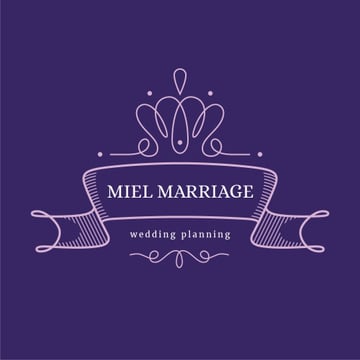 Wedding Agency Ad with Elegant Ribbon in Purple