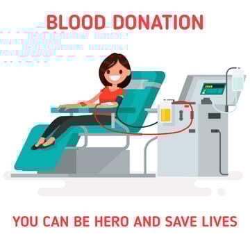 Woman donating blood