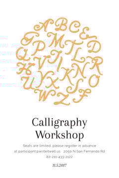 Calligraphy workshop Announcement