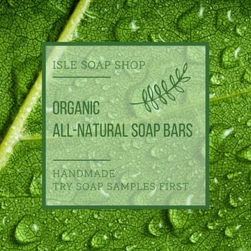 Organic soap bars advertisement