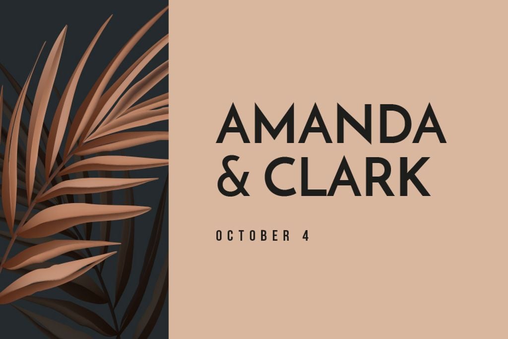 Wedding announcement on pink Leaves — ein Design erstellen Wedding announcement on pink Leaves — ein Design erstellen