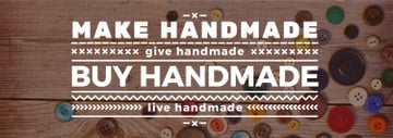 Handmade Inspiration Sewing Buttons on Table | Tumblr Banner Template