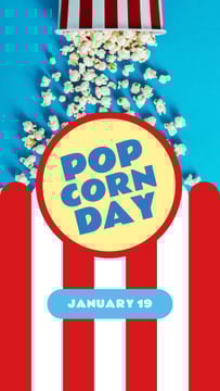 Pop corn Day with Hot popcorn in carton