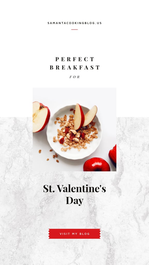 Healthy breakfast with cereals and apple — Crear un diseño Healthy breakfast with cereals and apple — Crear un diseño