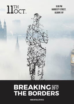 Art exhibition ad with human Silhouette
