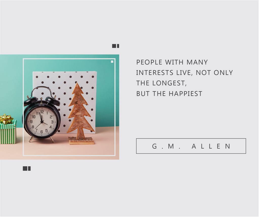 Inspirational Quote about Interests with alarm clock — ein Design erstellen Inspirational Quote about Interests with alarm clock — ein Design erstellen
