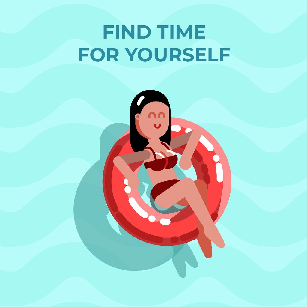 Vacation Theme with Woman in Lifesaver — ein Design erstellen Vacation Theme with Woman in Lifesaver — ein Design erstellen