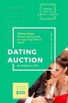 Smiling Woman at Dating Auction