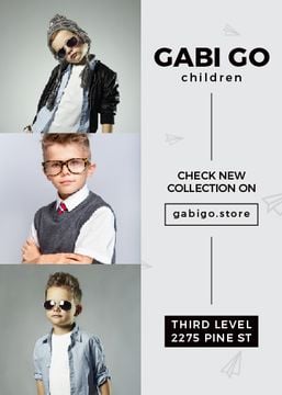 Children clothing store with stylish kids