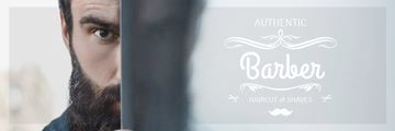 Barbershop Ad with Man with Beard and Mustache