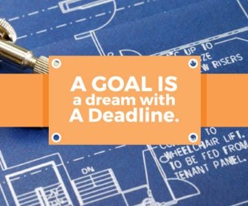 Goal Motivational Quote Blueprints and Compass
