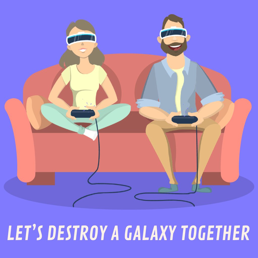 Friends Playing Vr Game on Sofa — Crea un design Friends Playing Vr Game on Sofa — Crea un design