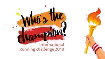 Running Challenge Announcement Hand with Olympic Fire