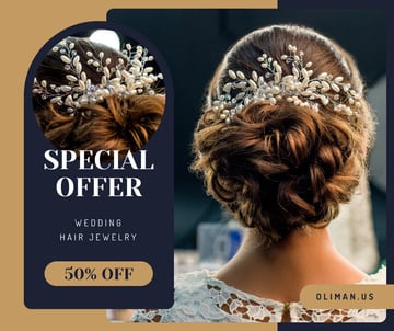 Wedding Jewelry Offer Bride with Braided Hair