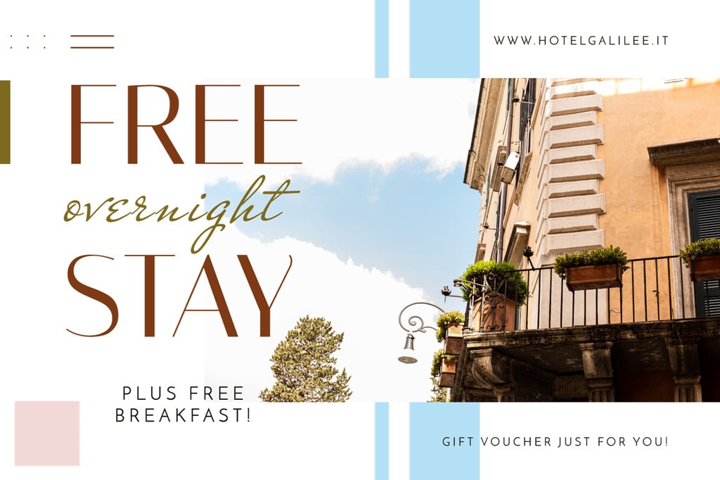 Hotel Offer Old Building Facade | Gift Certificate Template – Stwórz projekt Hotel Offer Old Building Facade | Gift Certificate Template – Stwórz projekt