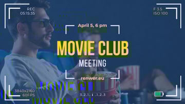 Movie Club Invitation People Watching Cinema in 3d