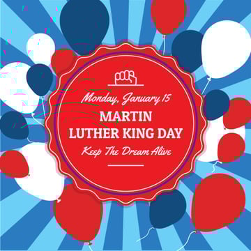 Martin Luther King Day Greeting with balloons