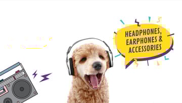 Headphones Ad Funny Dog with Bouncing Head