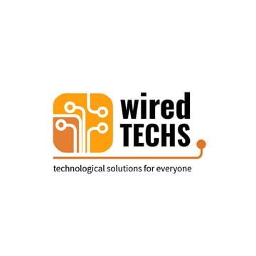 Tech Solutions Ad Wires Icon in Orange