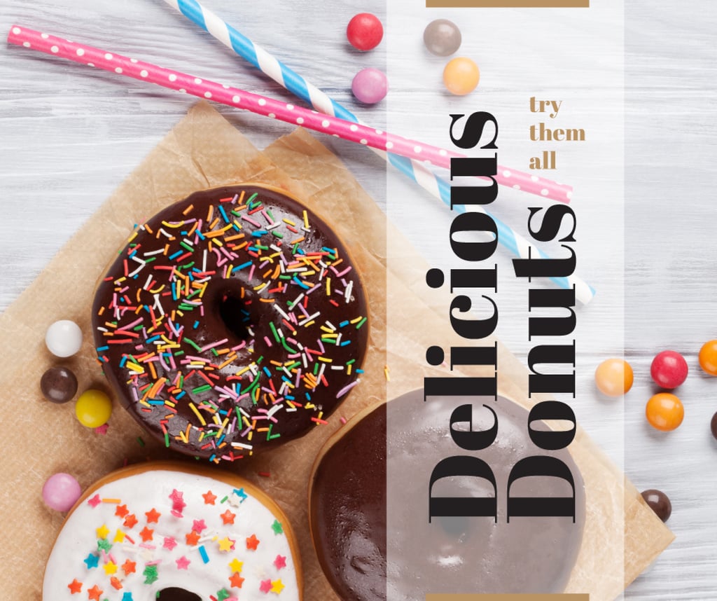 Sweet glazed Donuts with sprinkles — Створити дизайн Sweet glazed Donuts with sprinkles — Створити дизайн