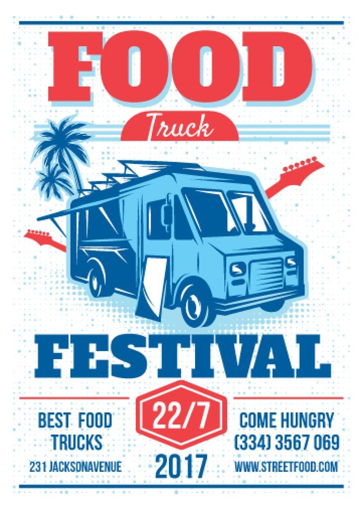 Food Truck festival announcement with Delivery Van — ein Design erstellen Food Truck festival announcement with Delivery Van — ein Design erstellen