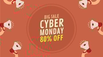 Cyber Monday Sale Announcement Megaphones in Red