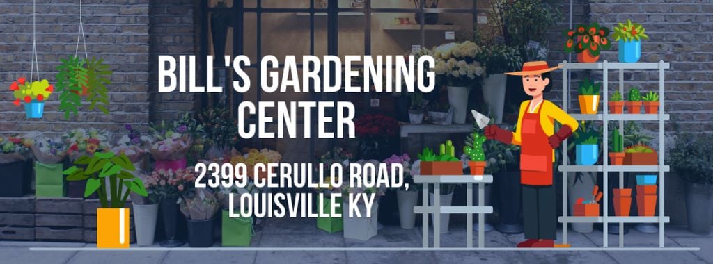 Florist Studio Ad with Gardener Working | Facebook Video Cover Template — Maak een ontwerp Florist Studio Ad with Gardener Working | Facebook Video Cover Template — Maak een ontwerp