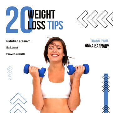 Woman Training with Dumbbells for Weight Loss