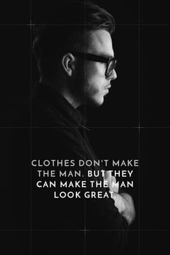 Fashion Quote Businessman Wearing Suit in Black and White