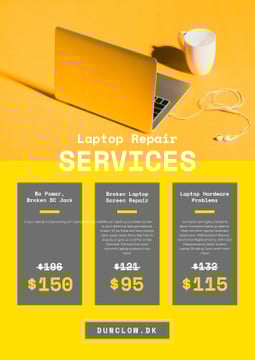Gadgets Repair Service Offer with Laptop and Headphones