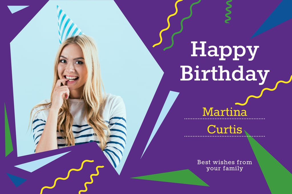 Birthday Offer with Woman in Party Hat — Create a Design Birthday Offer with Woman in Party Hat — Create a Design
