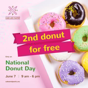 National Donut Day with Delicious glazed donuts
