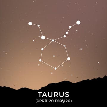Night sky with Taurus constellation