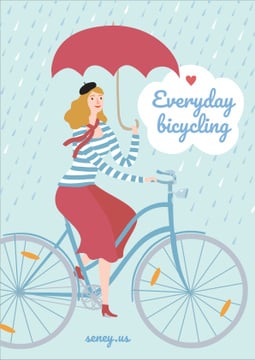 Everyday bicycling illustration