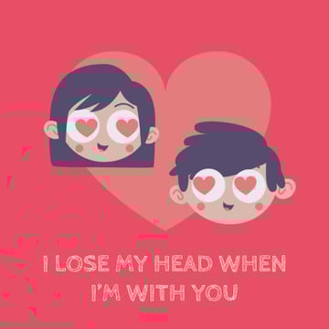 Couple in Heart-shaped frame for Valentine's Day